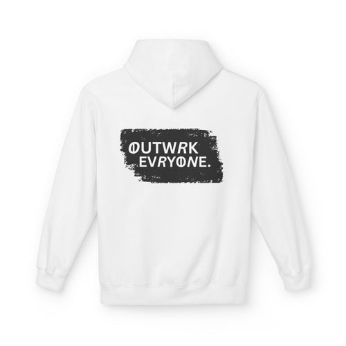 Outwrk Evry0ne Motivational Hoodie — Minimal Chest Logo, Bold Back Graphic